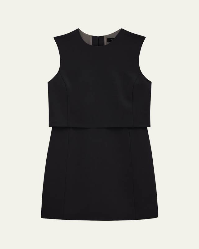 Crepe Sculpted Layer Mini Dress